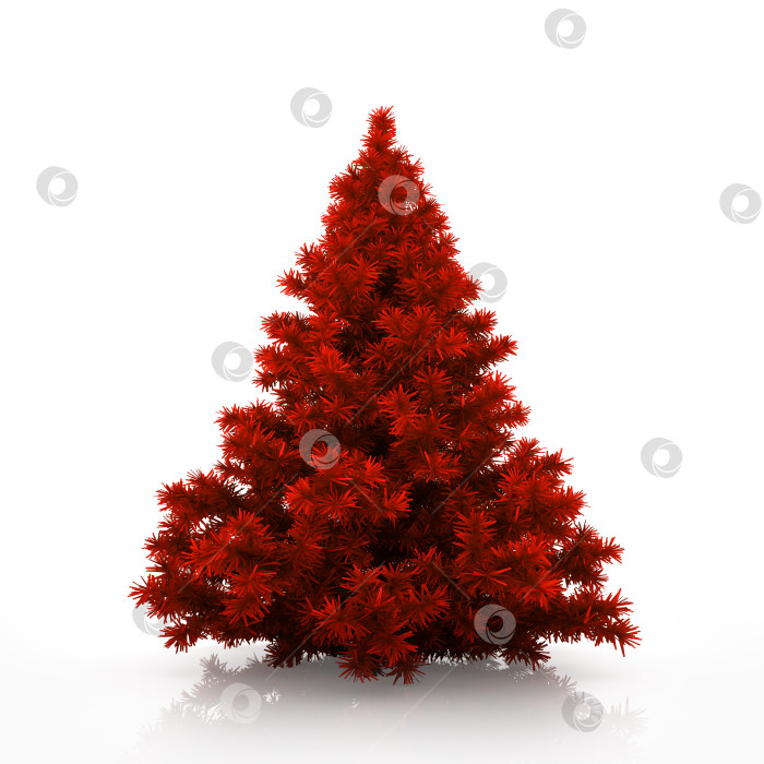 Скачать Красная рождественская елка, изолированная на белом фоне фотосток Ozero