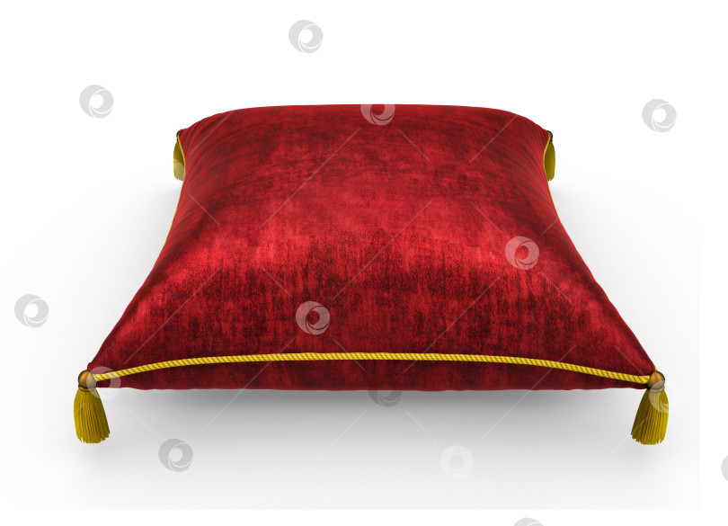 Скачать royal red velvet pillow on white background 5 фотосток Ozero