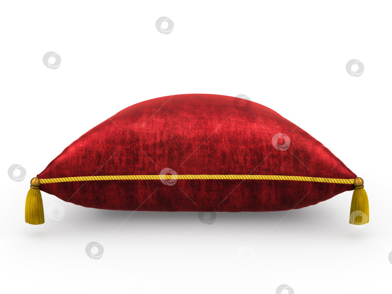 Скачать royal red velvet pillow on white background 3 фотосток Ozero
