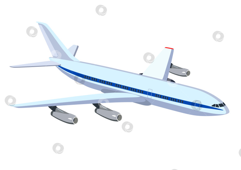 Скачать Векторное изображение современного самолета на белом фоне. Воздушный транспорт фотосток Ozero