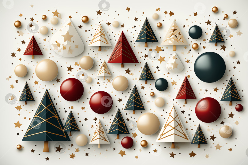 Скачать абстрактные геометрические элементы рождественской елки фотосток Ozero