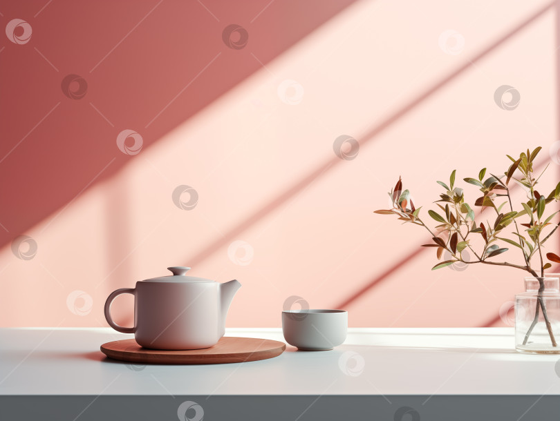 Скачать чашка чая и заварочный чайник фотосток Ozero