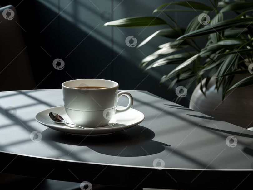 Скачать чашка кофе на столе фотосток Ozero