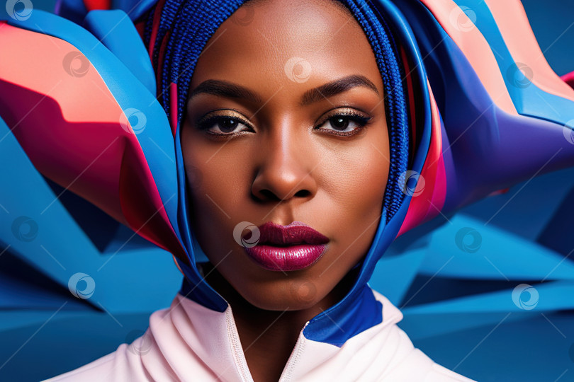 Скачать Красивая афроамериканка, гламурный снимок портрета чернокожей женщины, элегантная фотосток Ozero