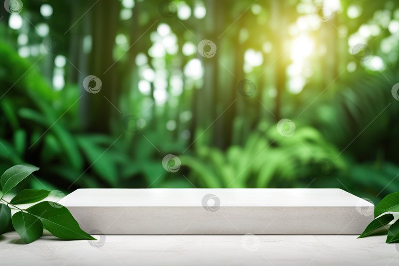 Скачать Естественный подиум в тропическом лесу для презентации продукции и озеленения фотосток Ozero