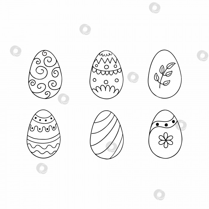 Скачать Книжка-раскраска для детей с пасхальными яйцами. Яйцо нарисовано от руки в стиле каракули. фотосток Ozero