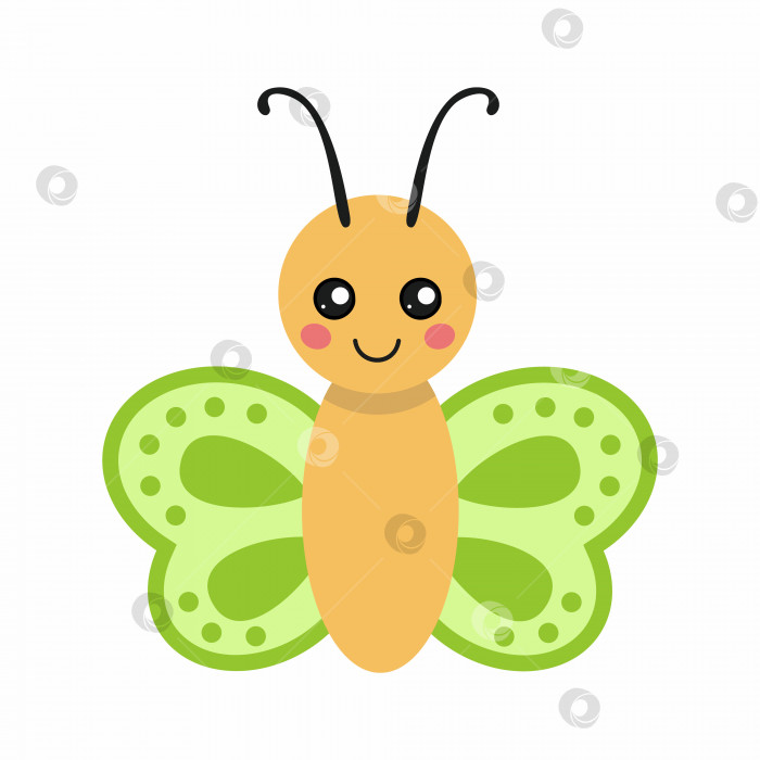 Скачать Милая бабочка в мультяшном стиле. Рисунок бабочки для детской книжки. фотосток Ozero