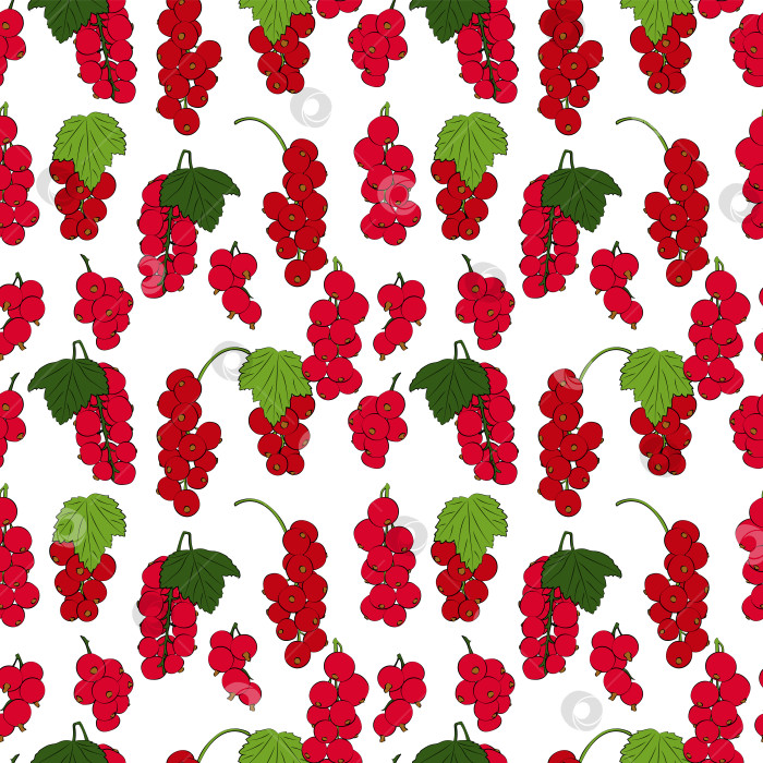 Скачать Набор бесшовных узоров из тока, ягод и листьев, 1000х1000 пикселей, векторная графика. фотосток Ozero