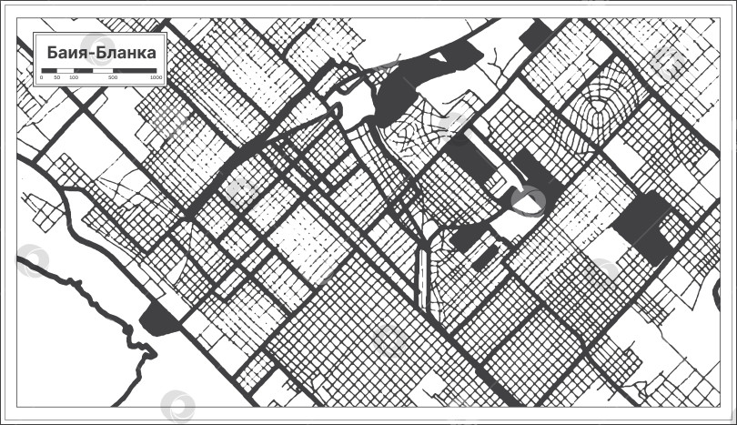 Скачать Карта города Баия-Бланка. Аргентина. Карта нарисованная от руки. Скетч. фотосток Ozero