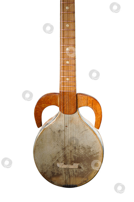 Скачать Древний азиатский струнный музыкальный инструмент на белом фоне фотосток Ozero