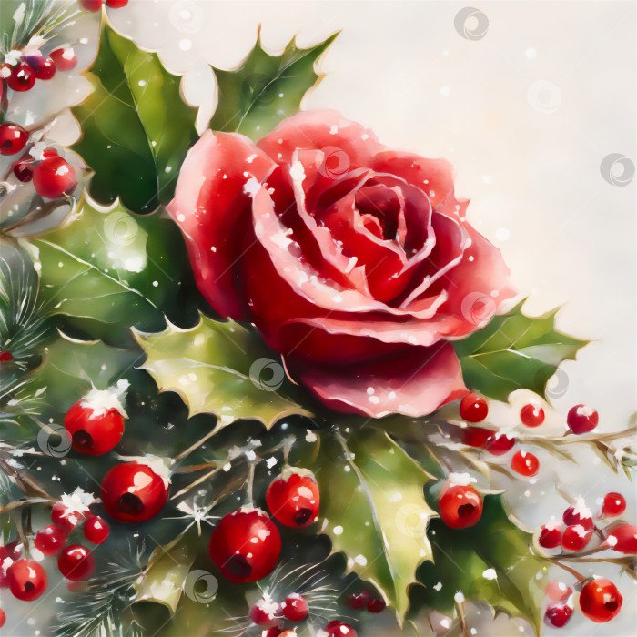 Скачать Рождественская цветочная композиция. фотосток Ozero