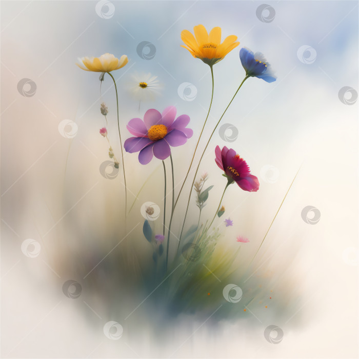 Скачать Разноцветные луговые цветы. фотосток Ozero