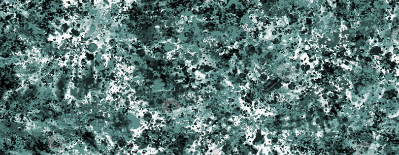 Скачать Изумрудно-бирюзовые акварельные крапинки покрывают белый фон. Абстрактная акварельная монохромная текстура. Иллюстрация. фотосток Ozero
