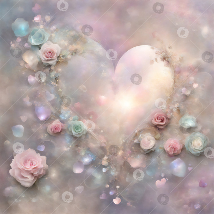Скачать Красивая цветочная абстрактная открытка на день святого Валентина. фотосток Ozero