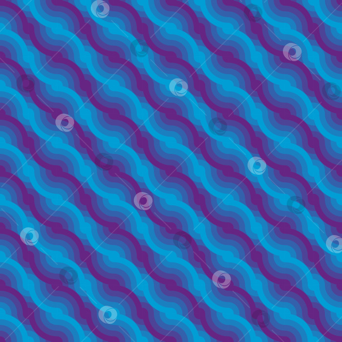 Скачать Футуристический бесшовный узор из сине-фиолетовых диагональных волн для декора, обоев, оберточной бумаги, ткани, фона фотосток Ozero