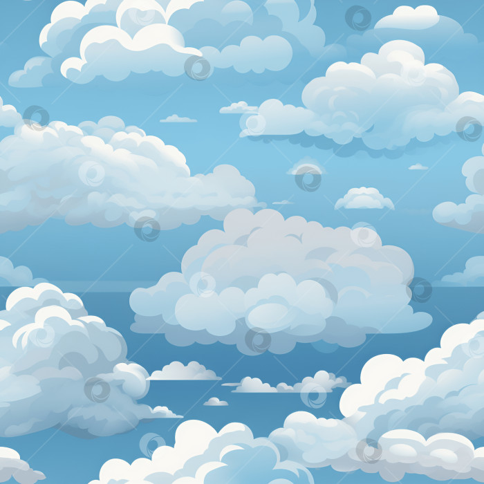 Скачать бесшовный узор с облаками фотосток Ozero
