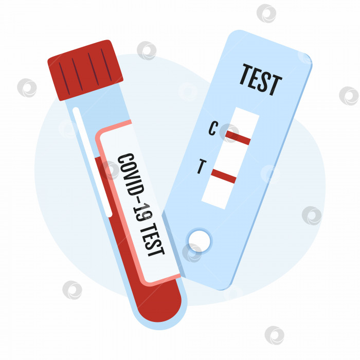 Скачать Экспресс-тест на covid-19 и анализ крови in vitro. Лабораторные исследования. фотосток Ozero