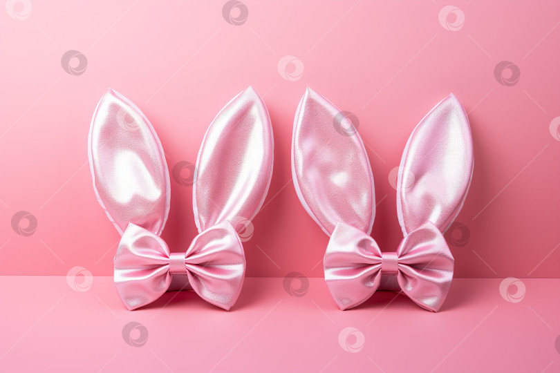 Скачать Креативная концепция пасхального праздника, пара гламурных розовых кроличьих ушек фотосток Ozero