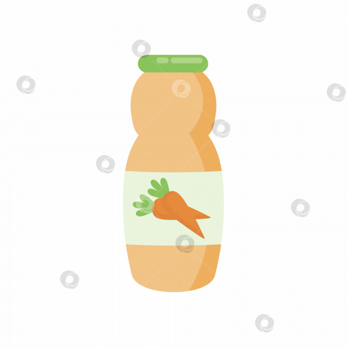 Скачать Морковный сок для маленьких детей в стеклянной упаковке. фотосток Ozero