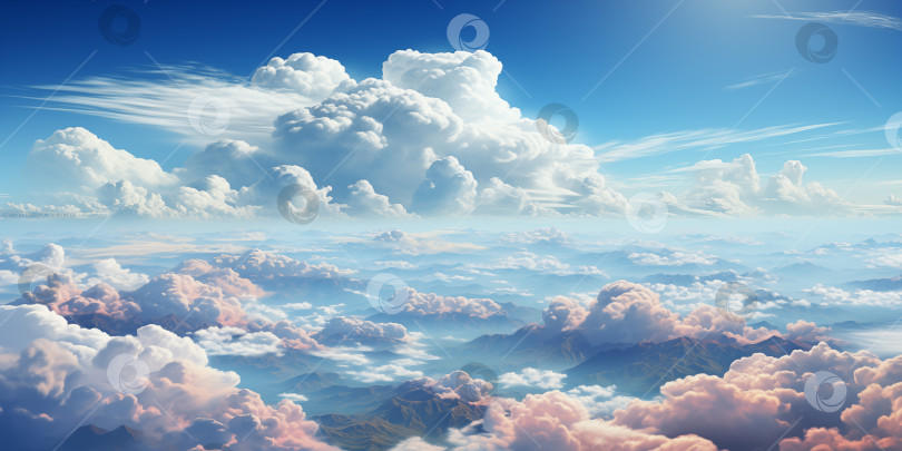 Скачать облачный пейзаж, воздушный пейзаж с облаками фотосток Ozero