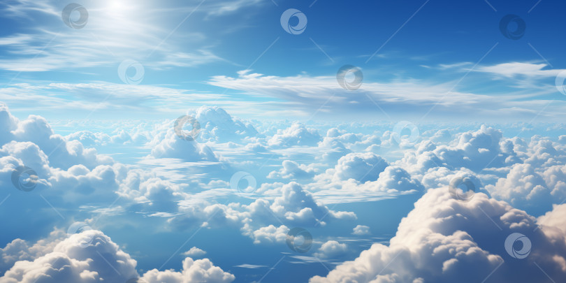 Скачать фон, облачный пейзаж, вид кучевых облаков с высоты птичьего полета фотосток Ozero