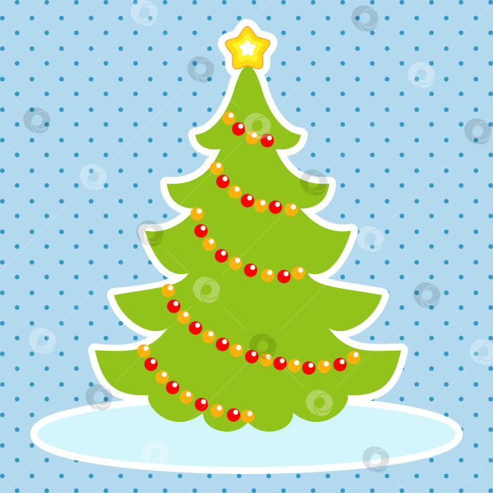 Скачать Забавная рождественская елка. Развивающая игра для детей. Мультяшная векторная иллюстрация фотосток Ozero