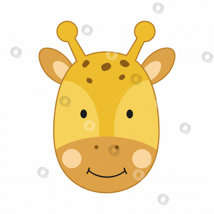 Скачать Мордочка жирафа для детской книжки с животными. Симпатичный вектор с жирафом. фотосток Ozero
