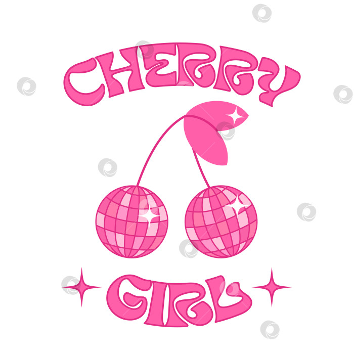 Скачать Вишневая девочка заводные розовые диско-шары фотосток Ozero