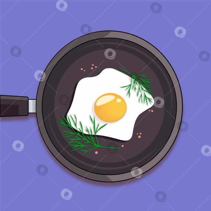 Скачать Иллюстрация с жареным яйцом. Стоковая векторная иллюстрация. фотосток Ozero