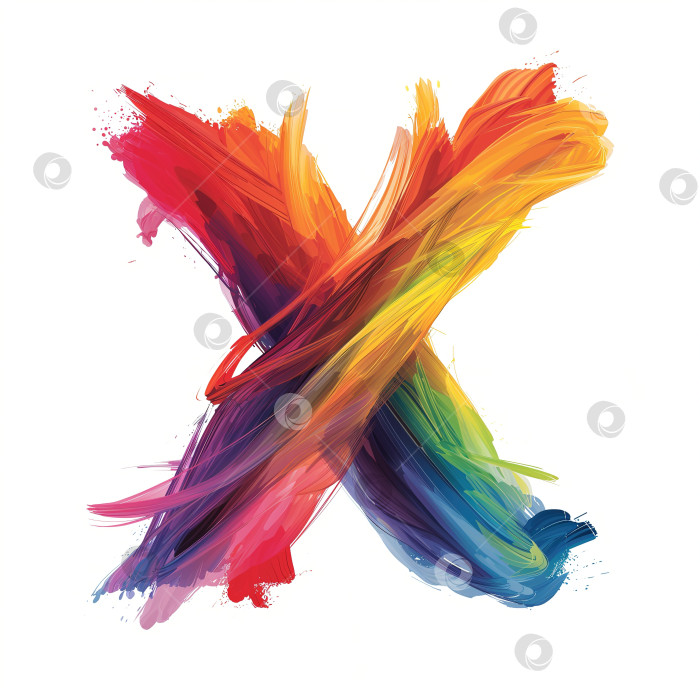 Скачать Красочный креативный дизайн логотипа в виде буквы X на белом фоне фотосток Ozero