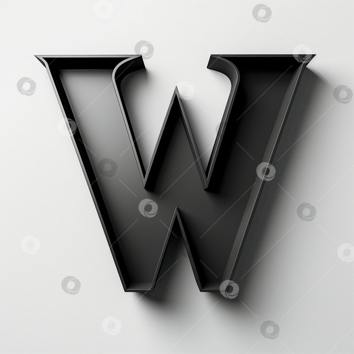 Скачать Логотип с черной буквой W шрифтом, выполненный в стиле минимализма на сером фоне фотосток Ozero