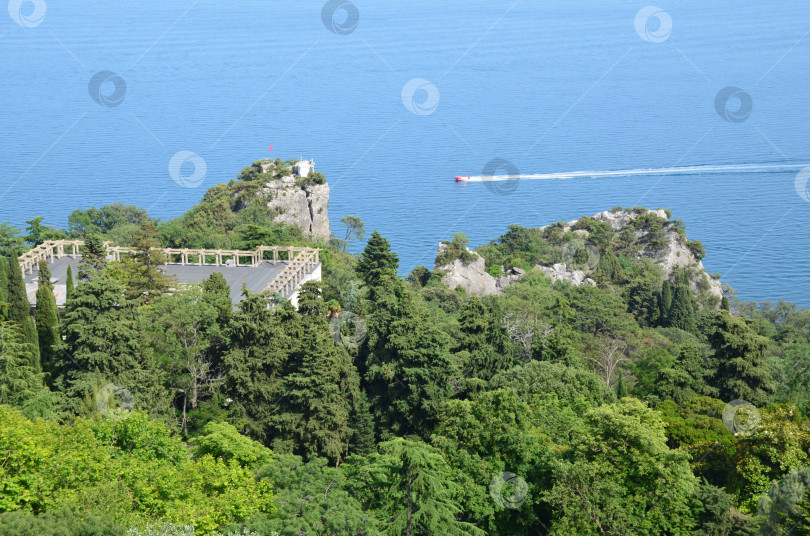 Скачать Вид на побережье Крыма и Черное море в районе Ялты фотосток Ozero