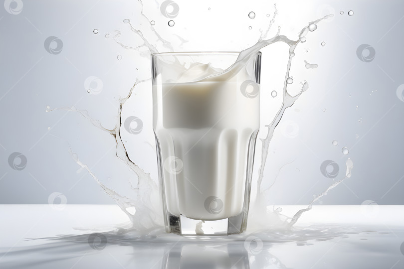 Скачать брызги молока в стеклянном бокале на минималистичном фоне фотосток Ozero