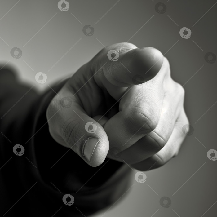 Скачать указательный палец указывает в направлении черно-белой фотографии фотосток Ozero