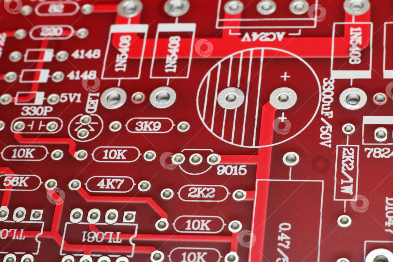 Скачать Дорожки на печатной плате крупным планом фотосток Ozero