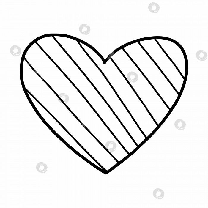 Скачать Милое сердечко в каракулях в стиле doodle. Нарисованная от руки иллюстрация. Наклейка. Элемент декора открытки. фотосток Ozero