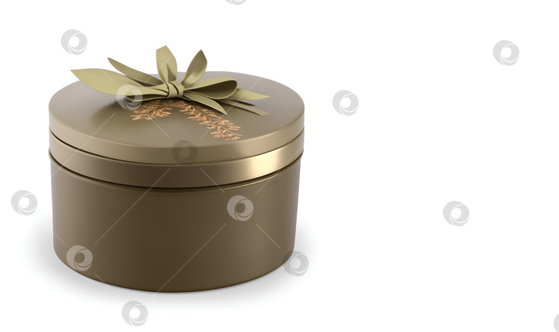 Скачать Подарочная цилиндрическая коробка с натуральным декором. место для копирования фотосток Ozero