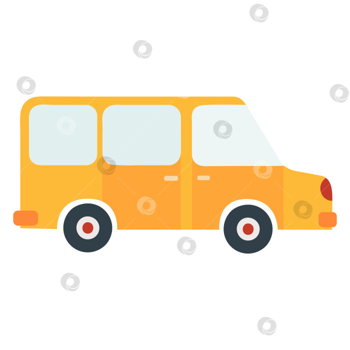 Скачать Мультяшный автомобиль-микроавтобус. Векторная иллюстрация на белом фоне фотосток Ozero