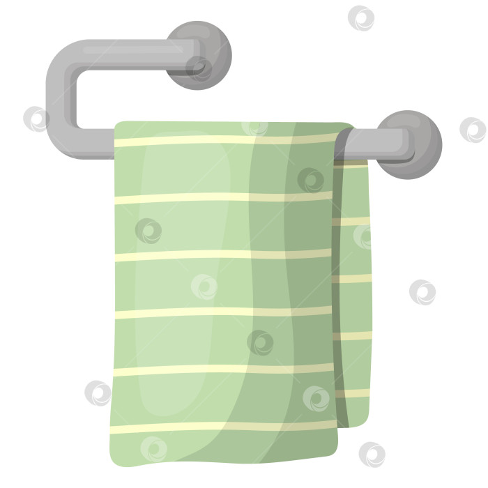 Скачать полотенце для рук или лица в ванной висит на держателе. векторная иллюстрация фотосток Ozero