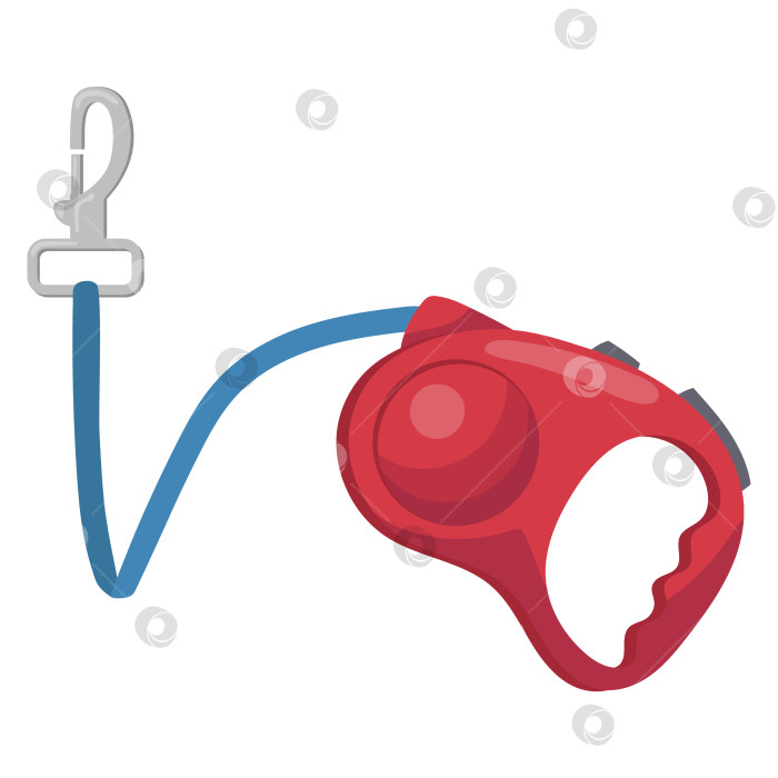 Скачать Поводок - это рулетка для собаки. Аксессуар для животных. векторная иллюстрация на белом фоне фотосток Ozero