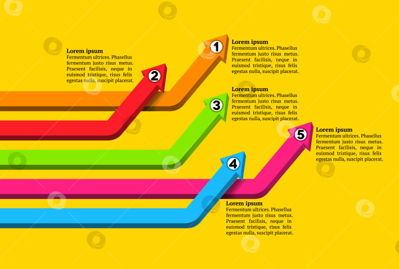 Скачать Пересекающиеся разноцветные пронумерованные стрелки графика фотосток Ozero