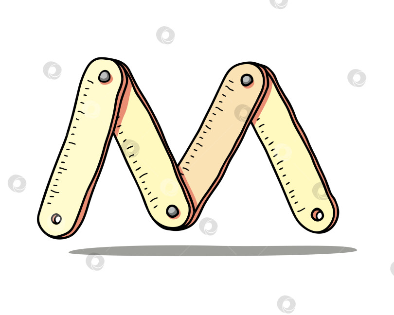 Скачать Буква М в виде складной линейки фотосток Ozero