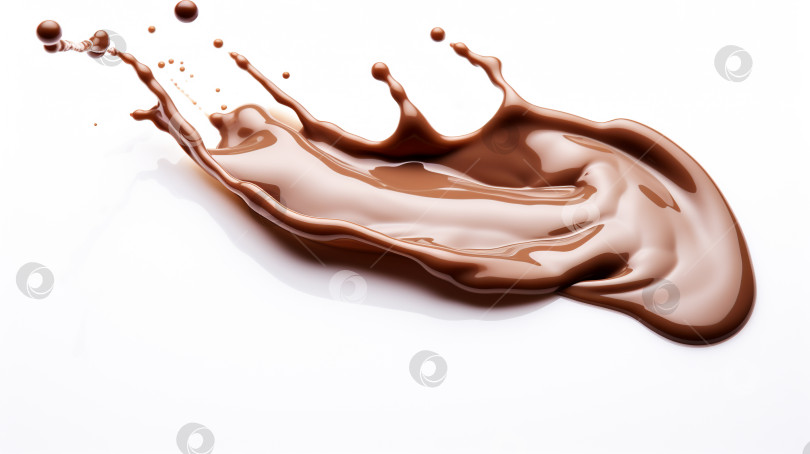 Скачать Шоколадный всплеск, выделенный на белом фоне фотосток Ozero