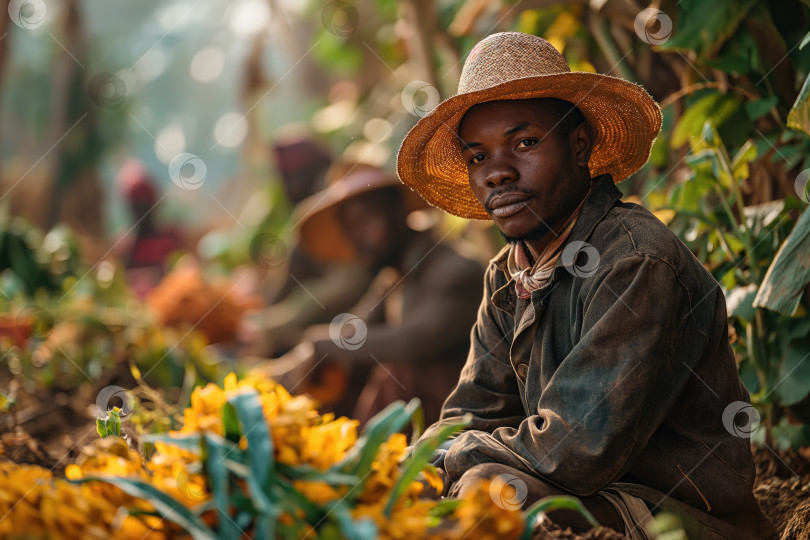 Скачать африканский сельскохозяйственный рабочий на открытом воздухе фотосток Ozero