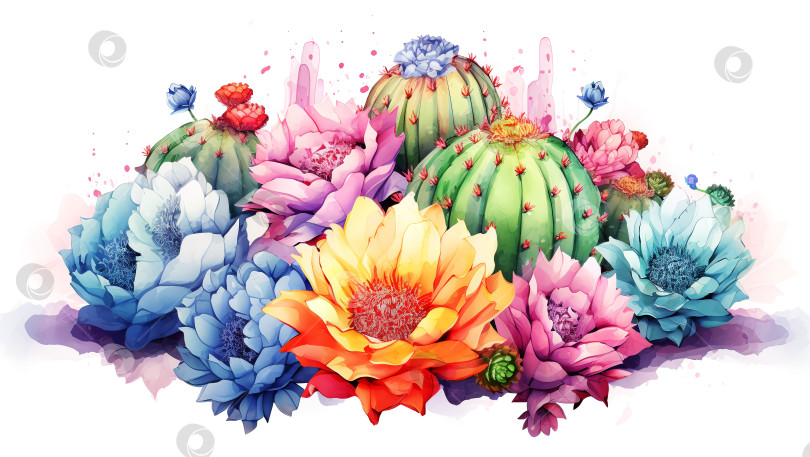 Скачать Фоновая иллюстрация с цветами для праздничных открыток, сгенерированная искусственным интеллектом фотосток Ozero