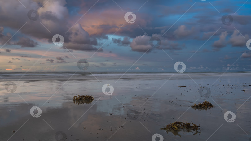 Скачать Прекрасный закат на берегу океана. фотосток Ozero