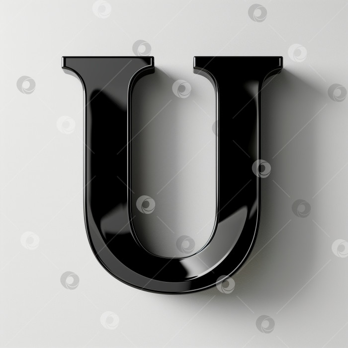 Скачать Логотип шрифтом Black letter U в стиле минимализма на сером фоне фотосток Ozero