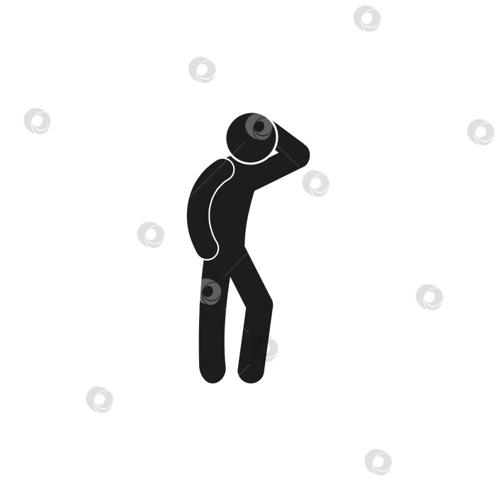 Скачать человек стоит, усталый, задумчивый, человеческая фигура фотосток Ozero