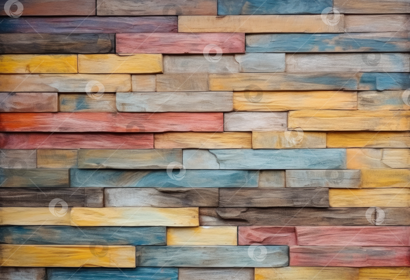 Скачать Красочный фон с текстурой стены из деревянных досок. фотосток Ozero