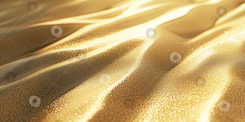 Скачать Золотой фон, золотистые песчаные дюны, мерцающие в солнечном свете, крупным планом текстура пустыни, теплый и сверкающий фон. фотосток Ozero